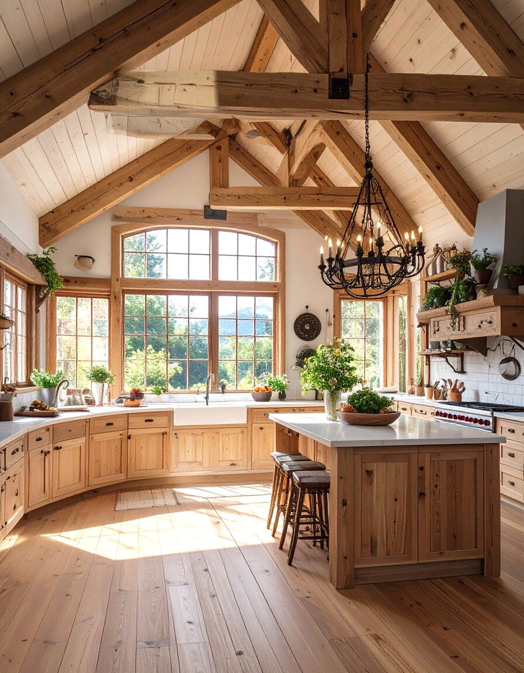 A Kitchen with a Vaulted Ceiling - 30 cabin kitchen ideas