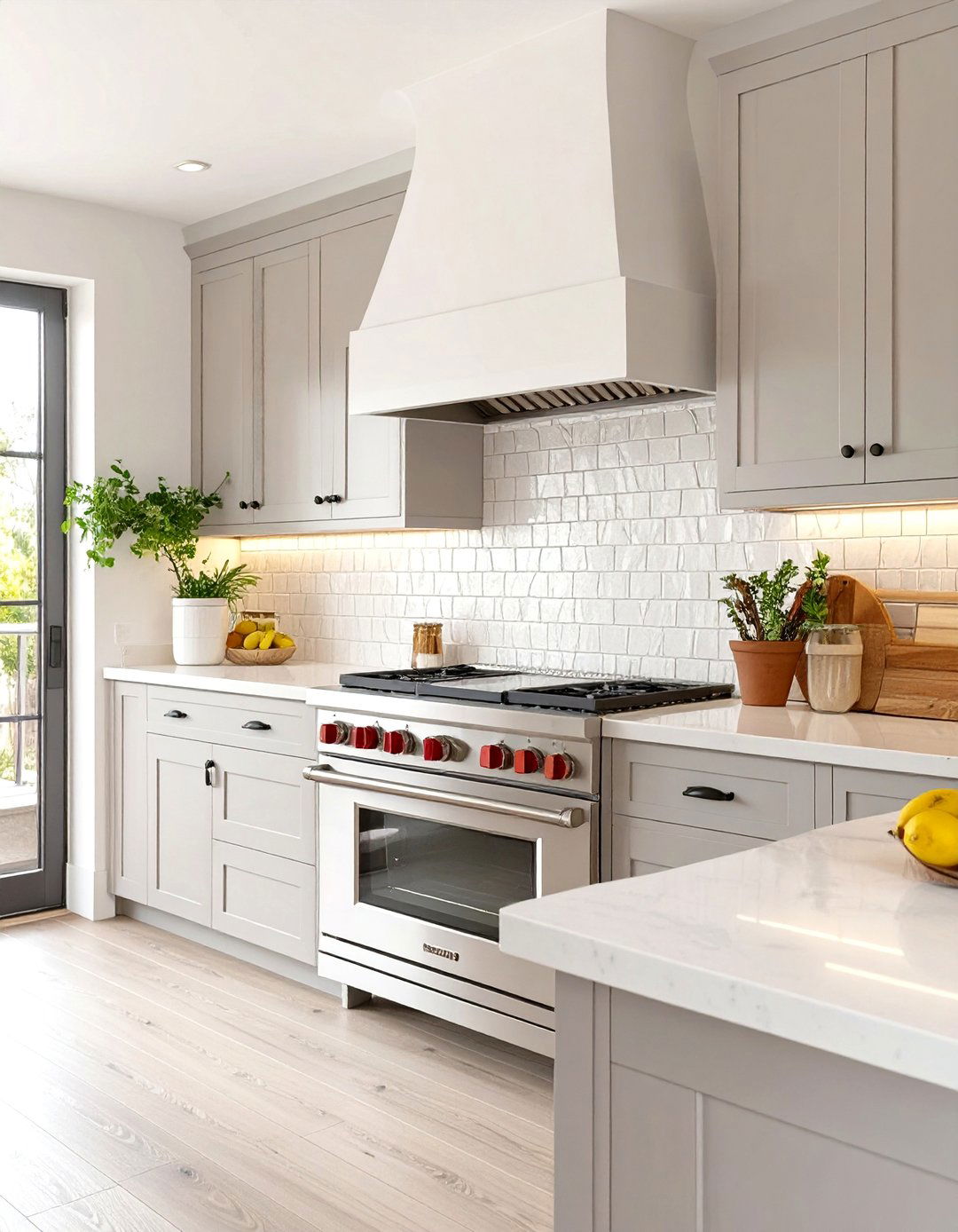 A Kitchen with a Zellige Tile Backsplash - 30 ai modern farmhouse kitchen ideas