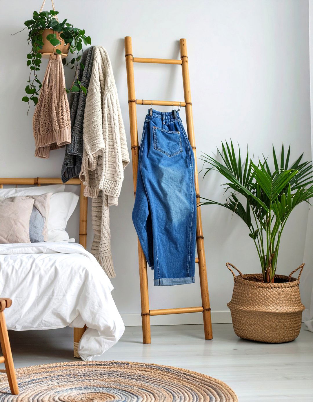 A Ladder for Leaning Storage - 30 small bedroom closet ideas