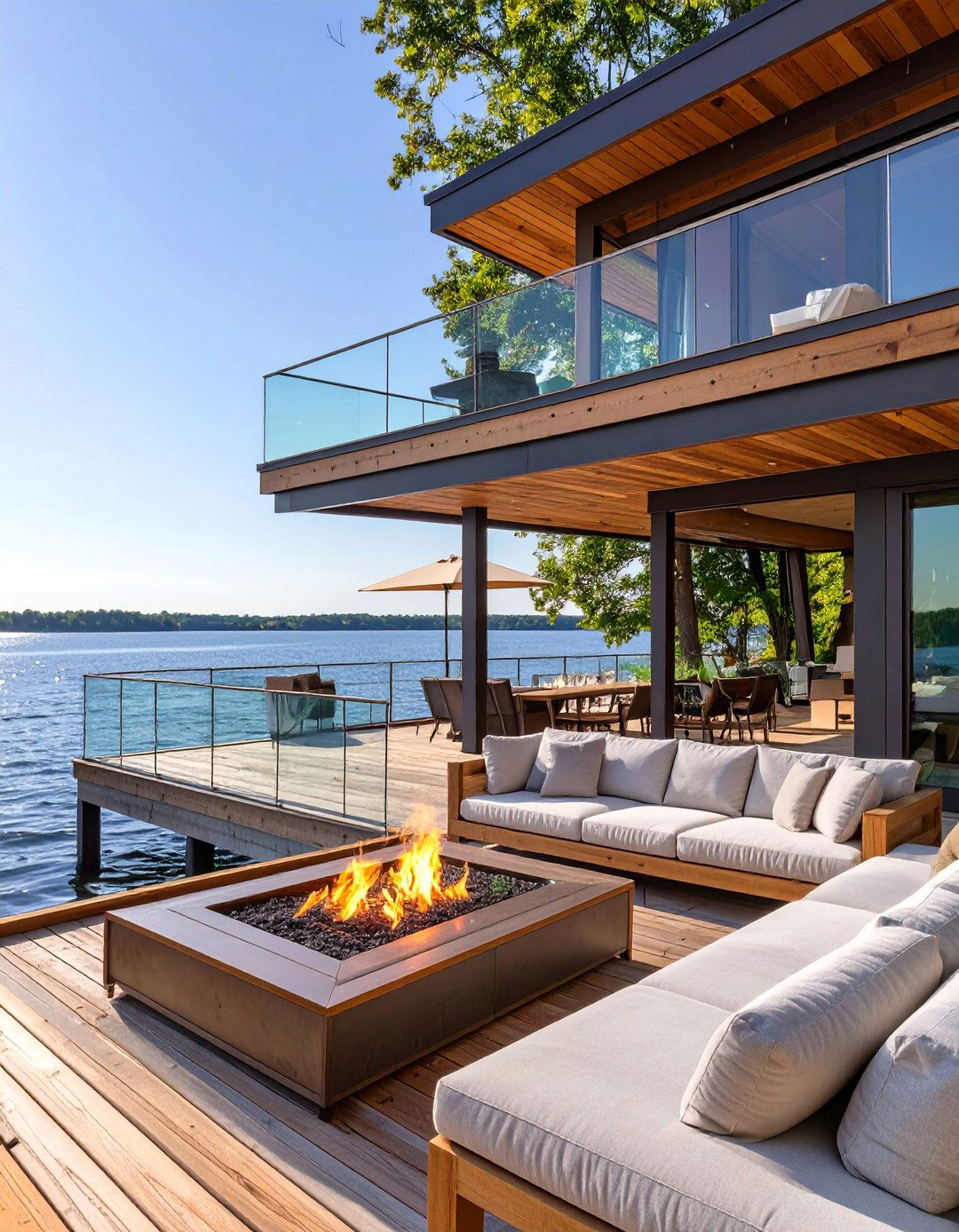 A Lakeside Dock and Lounge - 30 ai outdoor entertaining space ideas