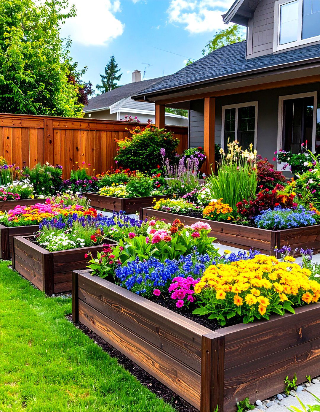A Landscape with Raised Garden Beds - 30 landscape ideas for front of house