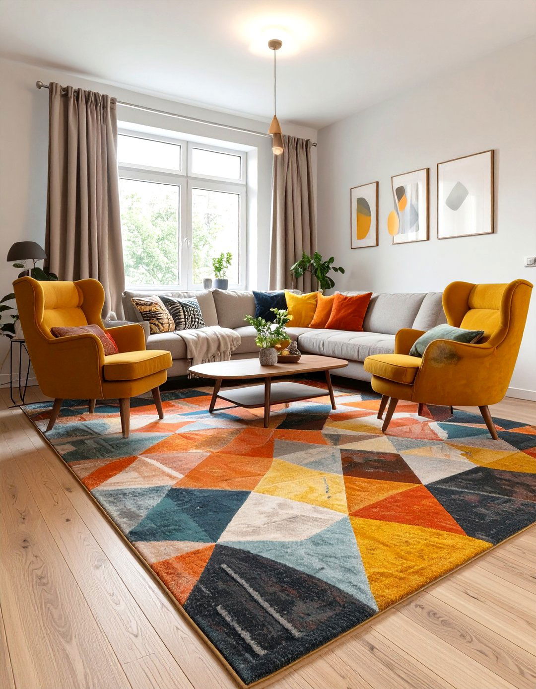 A Large Area Rug to Unify the Space - 30 small narrow living room ideas