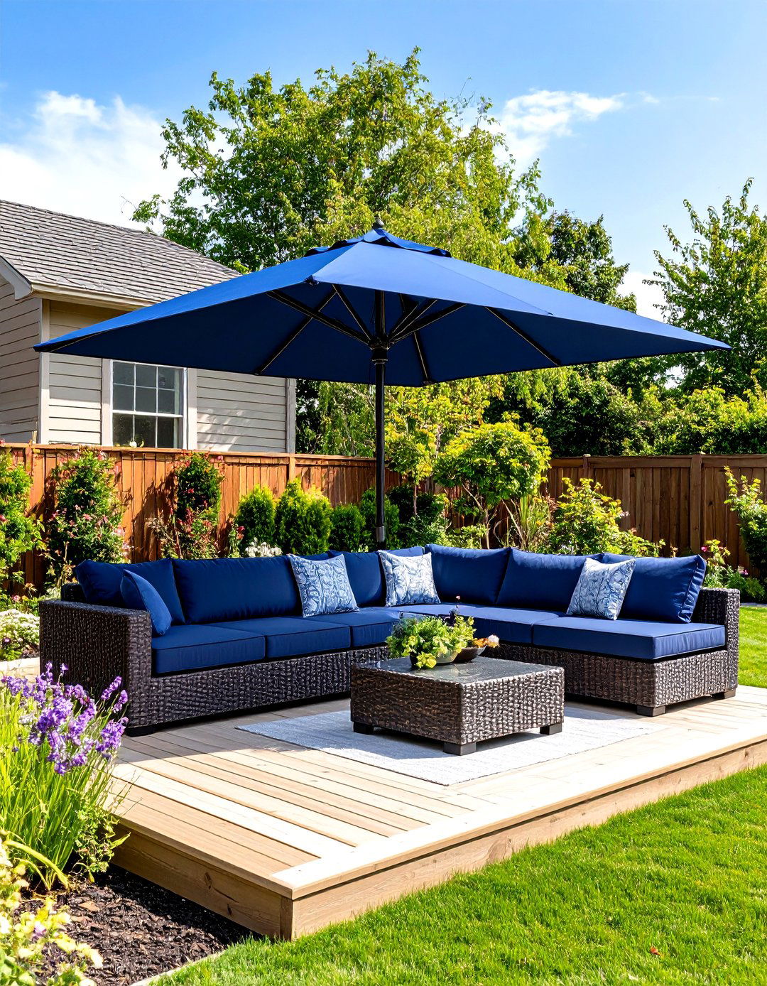 A Large Cantilever Umbrella - 30 outdoor shade ideas