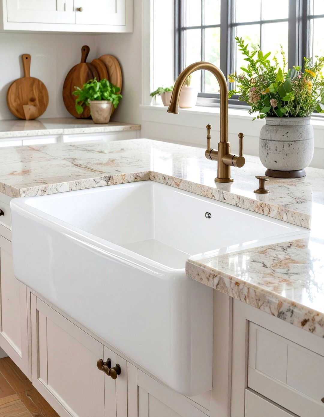 A Large Farmhouse Sink in a Tuscan Kitchen - 30 tuscan kitchen design ideas