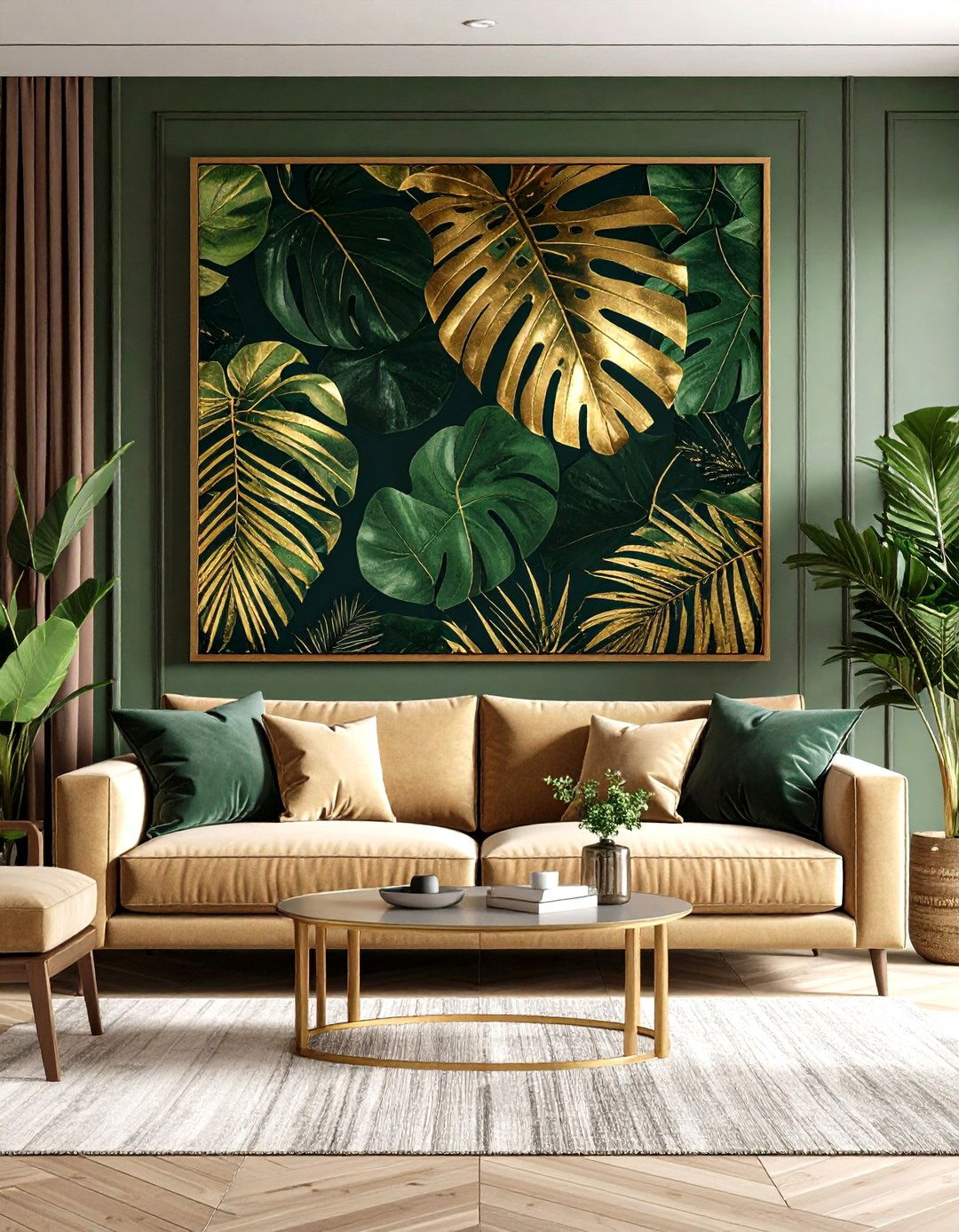 A Large Framed Fabric Panel - 30 family room wall decor ideas