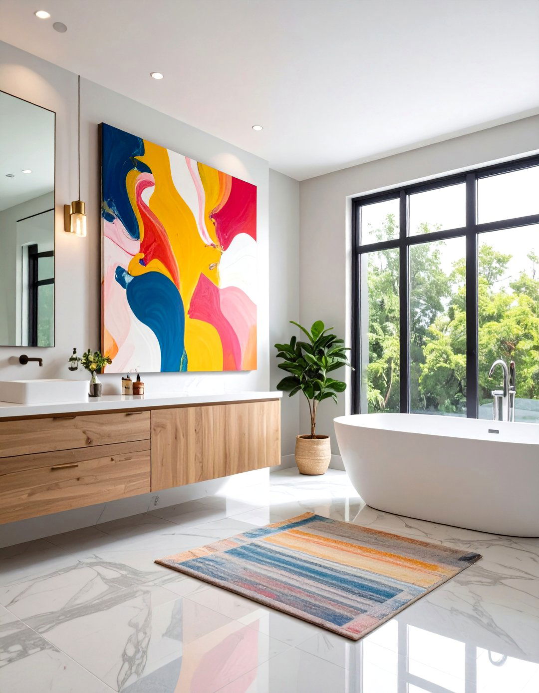 A Large Scale Art Piece in a Bathroom - 30 12 bathroom ideas