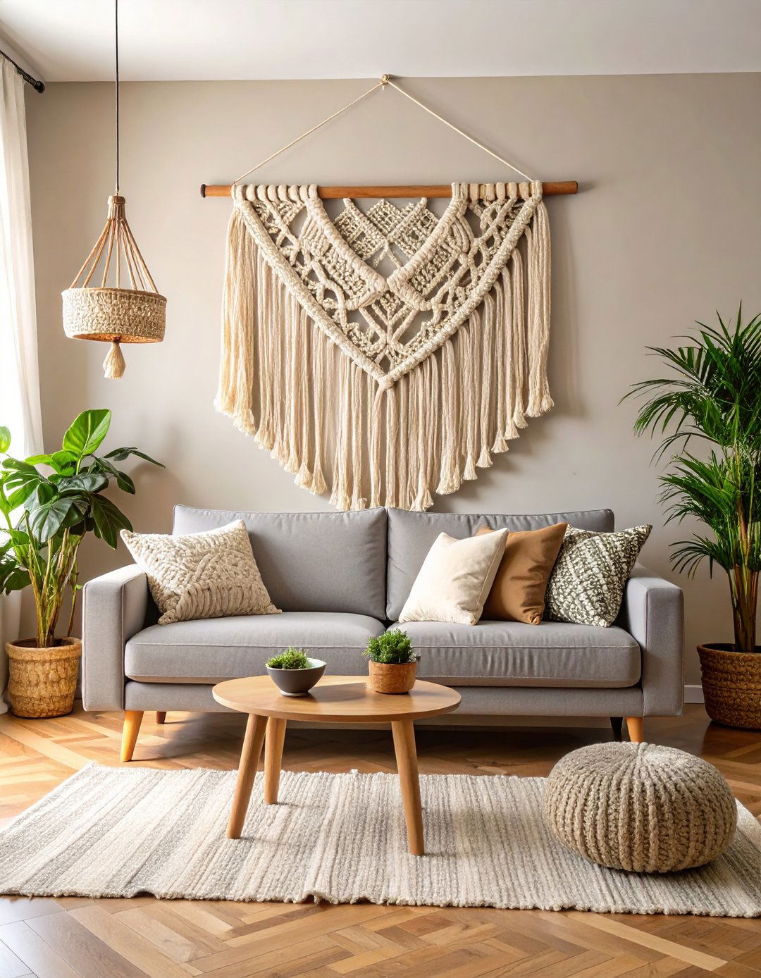 A Large Scale Macrame Hanging - 30 large wall decor ideas
