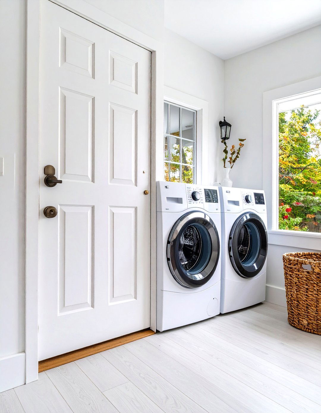 A Laundry Door with a Pet Door - 30 laundry door ideas