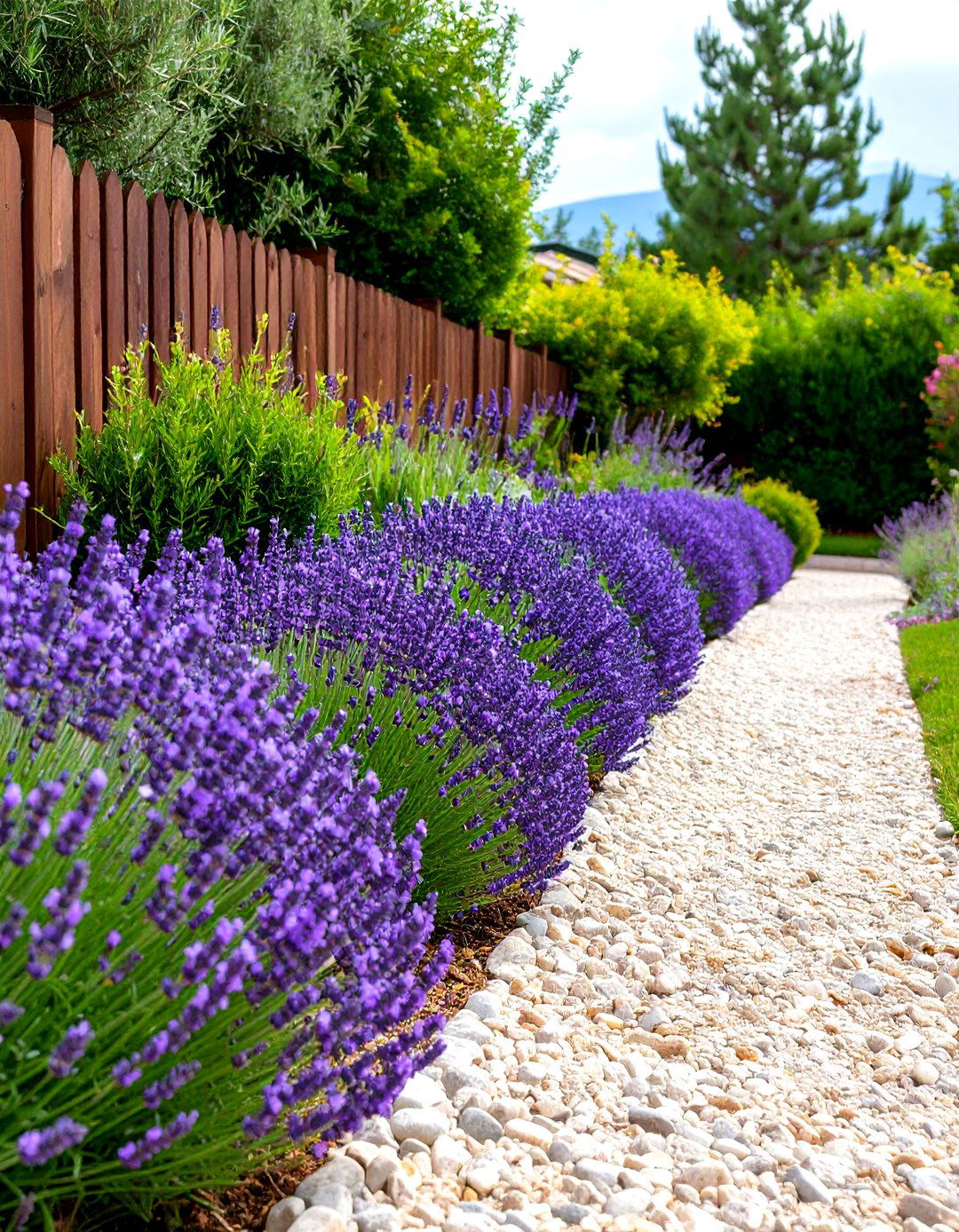A Lavender Hedge Living Border - 30 garden border ideas