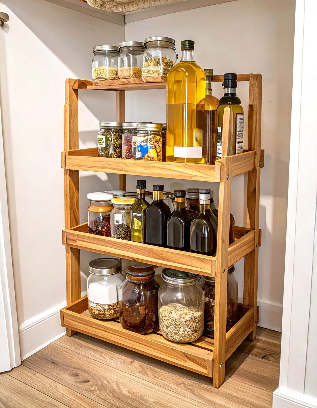 A Lazy Susan for Awkward Corners - 30 small pantry organization ideas
