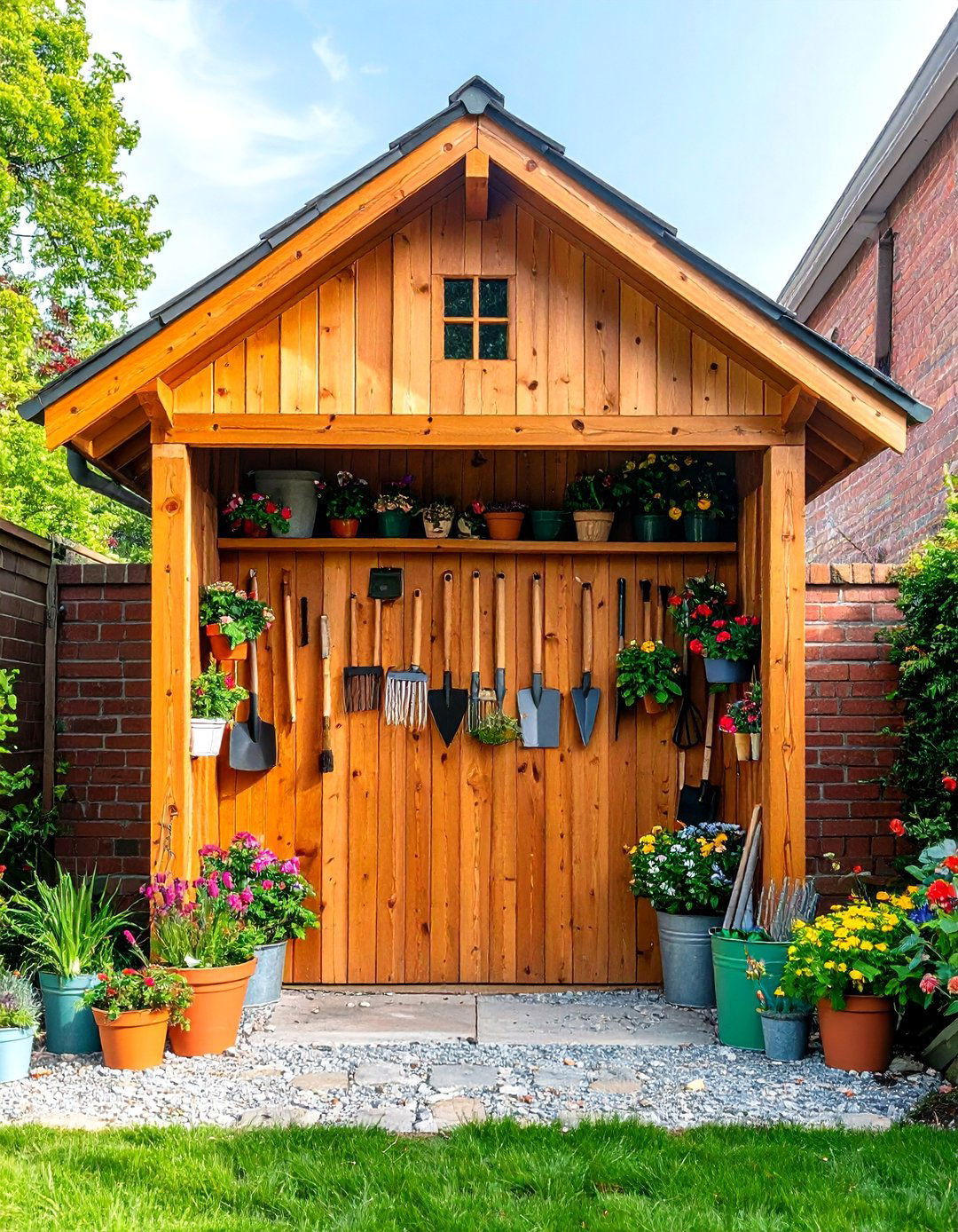A Lean To Shed for Long Handled Tools - 30 garden tool storage ideas