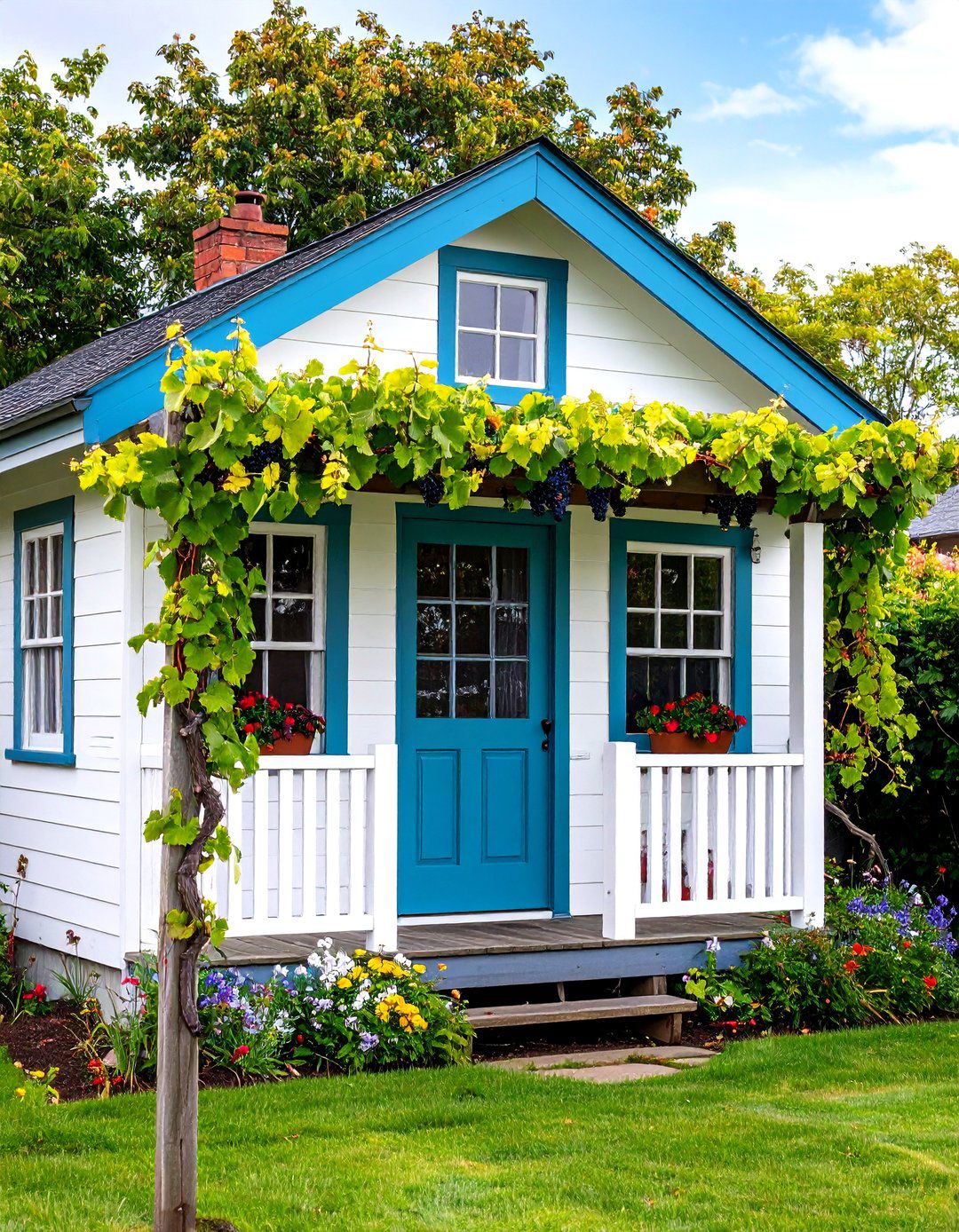 A Lean To Trellis Against a Shed - 30 easy backyard grape vine trellis designs