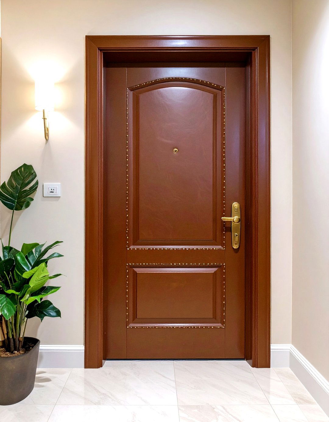 A Leather Clad Laundry Door - 30 laundry door ideas