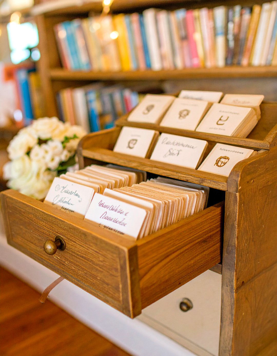 A Library Card Catalog Guest Book - 30 baby shower guest book ideas