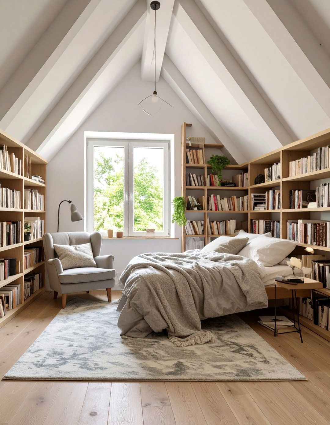 A Library and Reading Nook Bedroom - 30 attic bedroom ideas