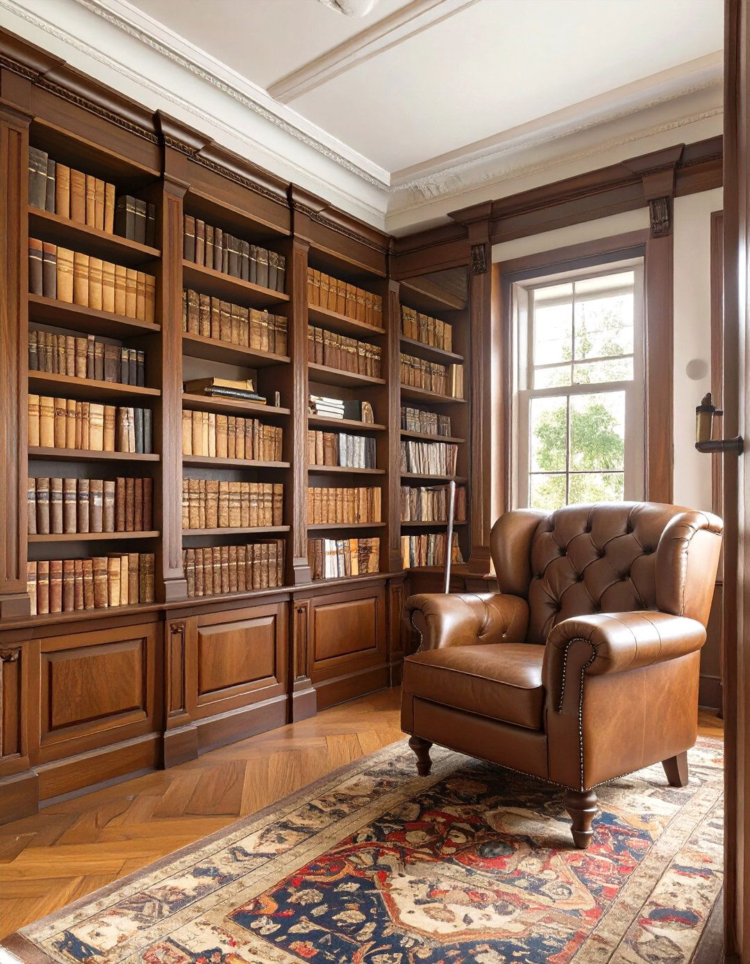 A Library with Floor to Ceiling Bookshelves - 30 victorian interior design ideas