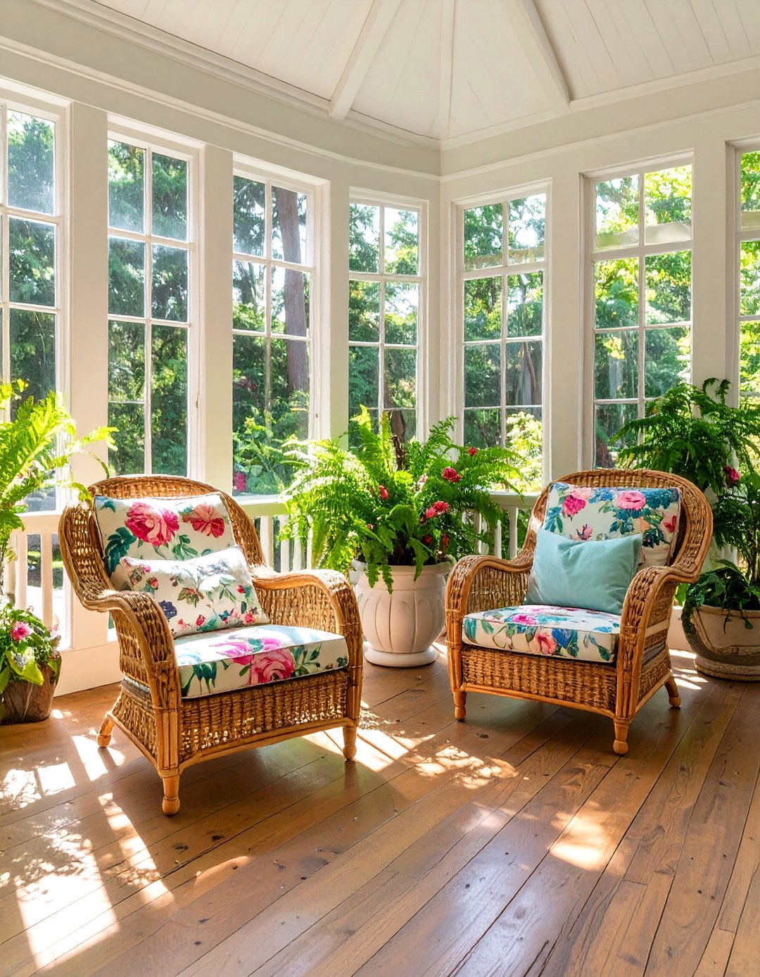 A Light Filled Sunroom with Colonial Details - 30 american colonial interior design ideas