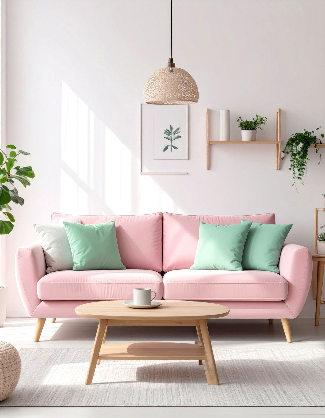 A Light and Airy Pastel Living Room - 30 cozy apartment living room ideas