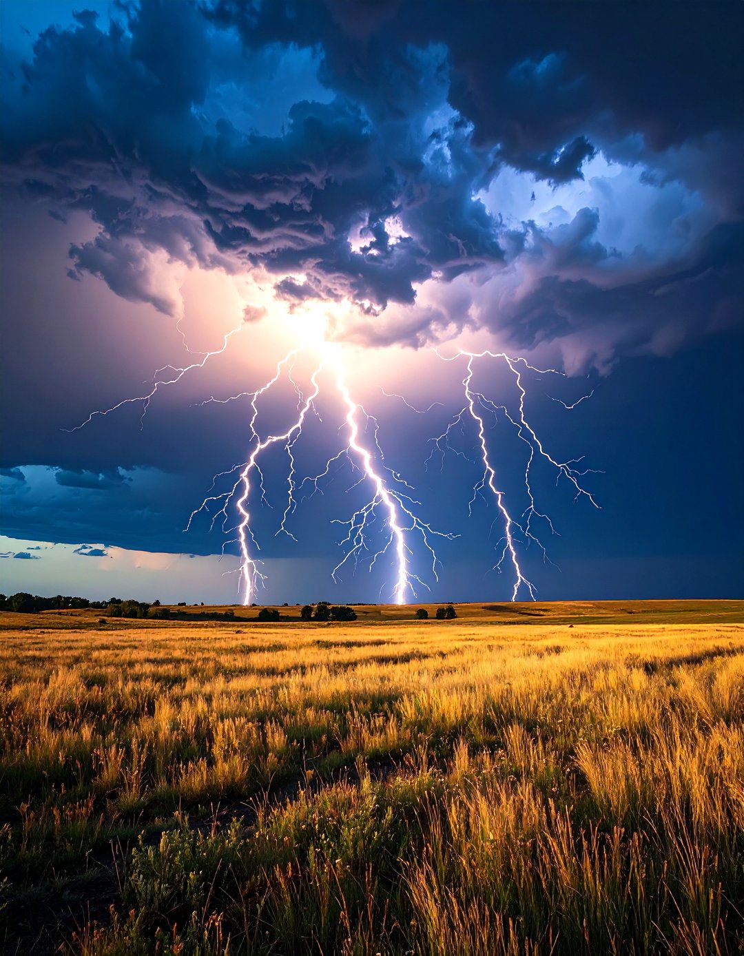A Lightning Storm Over Open Plains - 30 landscape drawing ideas