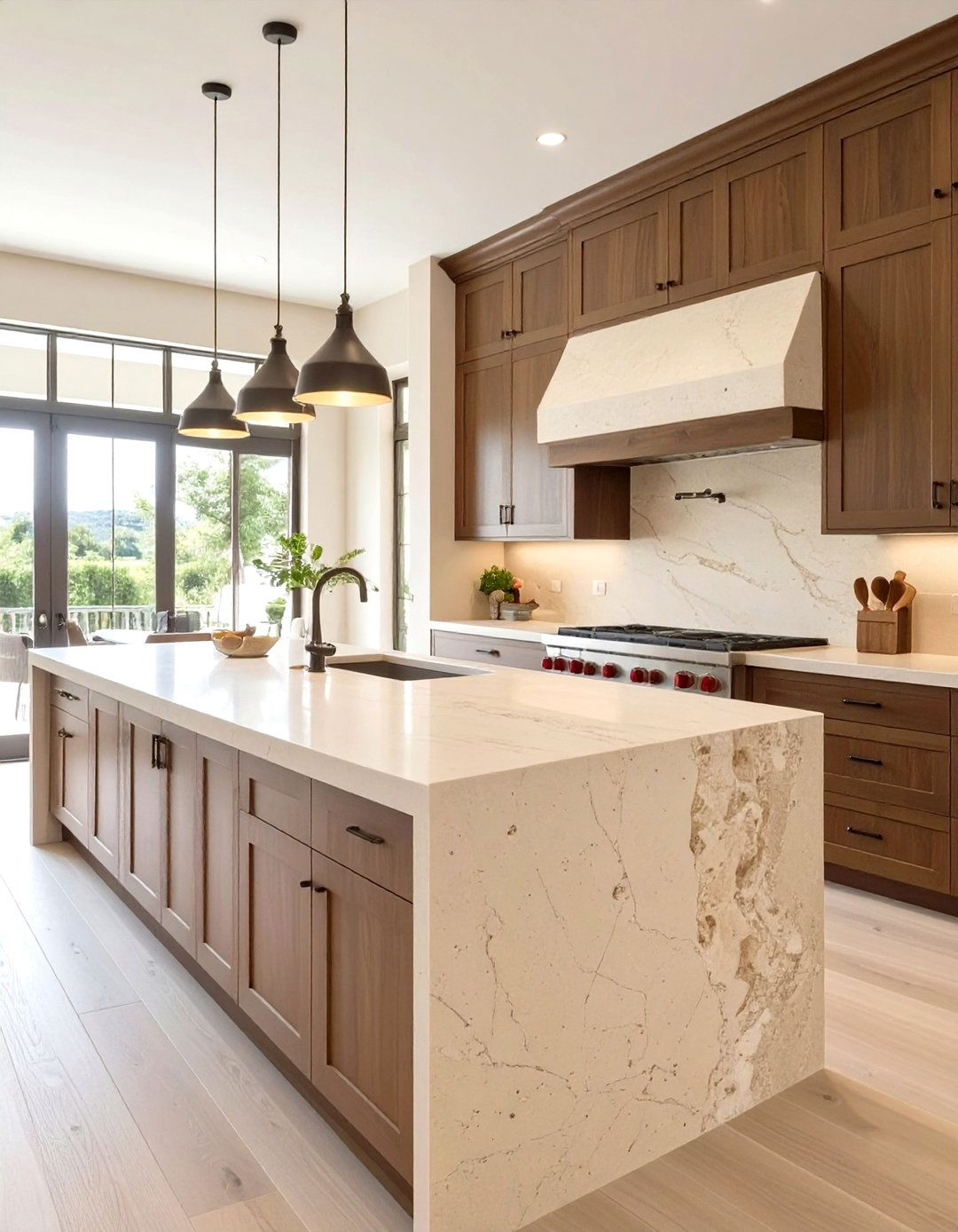 A Limestone Countertop in a Tuscan Kitchen - 30 tuscan kitchen design ideas