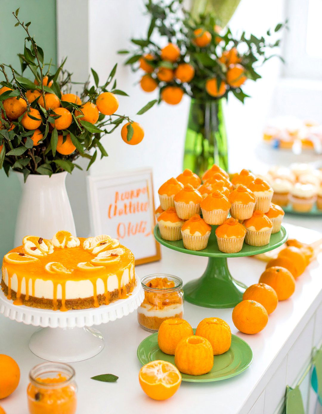 A Little Cutie Orange Themed Dessert Bar - 30 baby shower dessert ideas