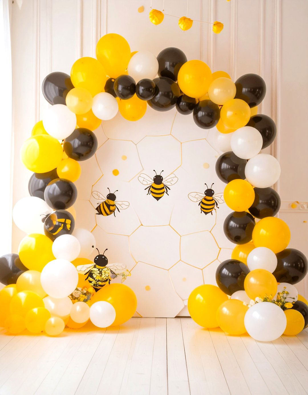 A Little Honey Bee Backdrop - 30 baby shower backdrop ideas