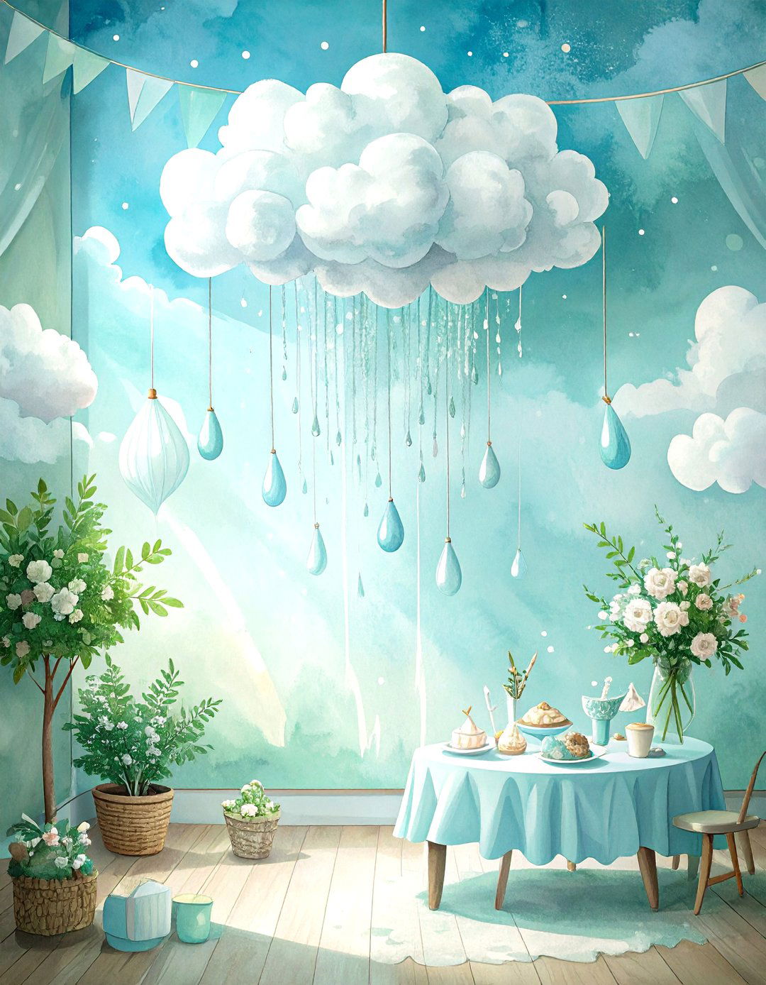 A Little Sprinkle of Heaven Cloud Theme - 30 sprinkle baby shower ideas