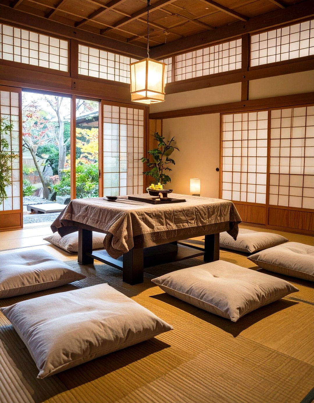 A Living Area with Kotatsu Table - 30 japanese house design ideas