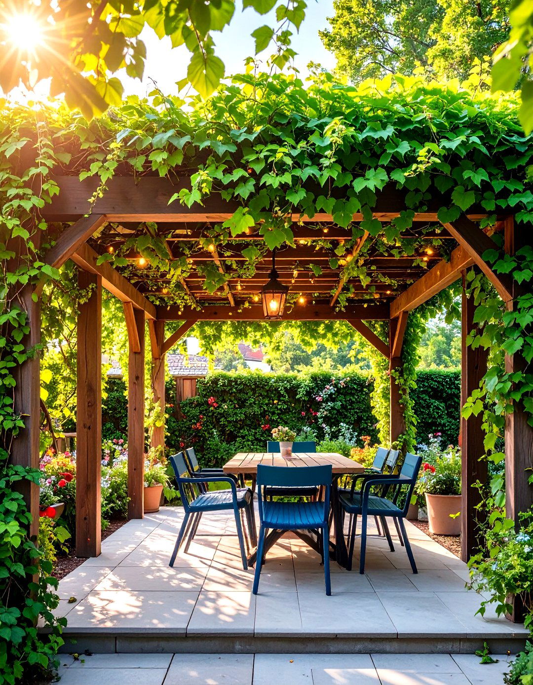 A Living Roof with Climbing Vines - 30 inexpensive patio shade ideas