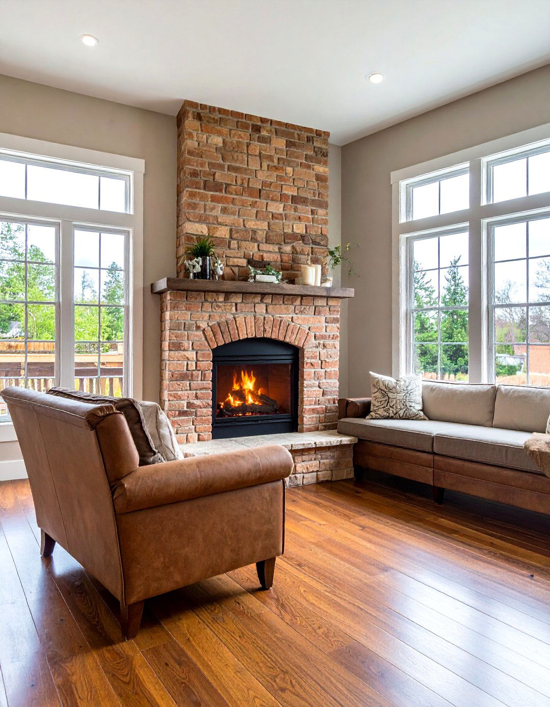 A Living Room Fireplace with Integrated Seating - 30 living room fireplace ideas