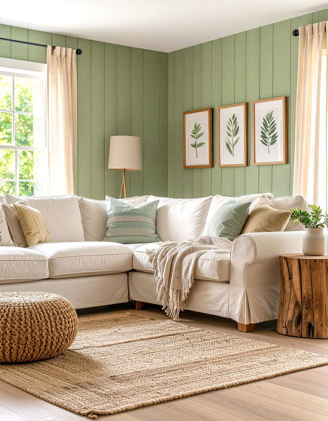 A Living Room with Board and Batten - 30 accent wall ideas living room