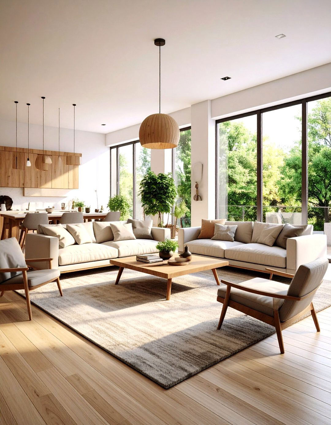 A Living Room with Floating Furniture - 30 living room set up ideas
