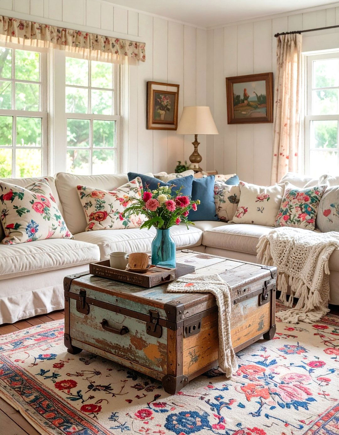 A Living Room with Vintage and Flea Market Finds - 30 cottage living room ideas