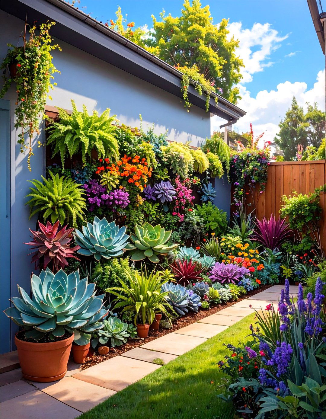 A Living Wall as a Green Privacy Screen - 30 tiny backyard ideas