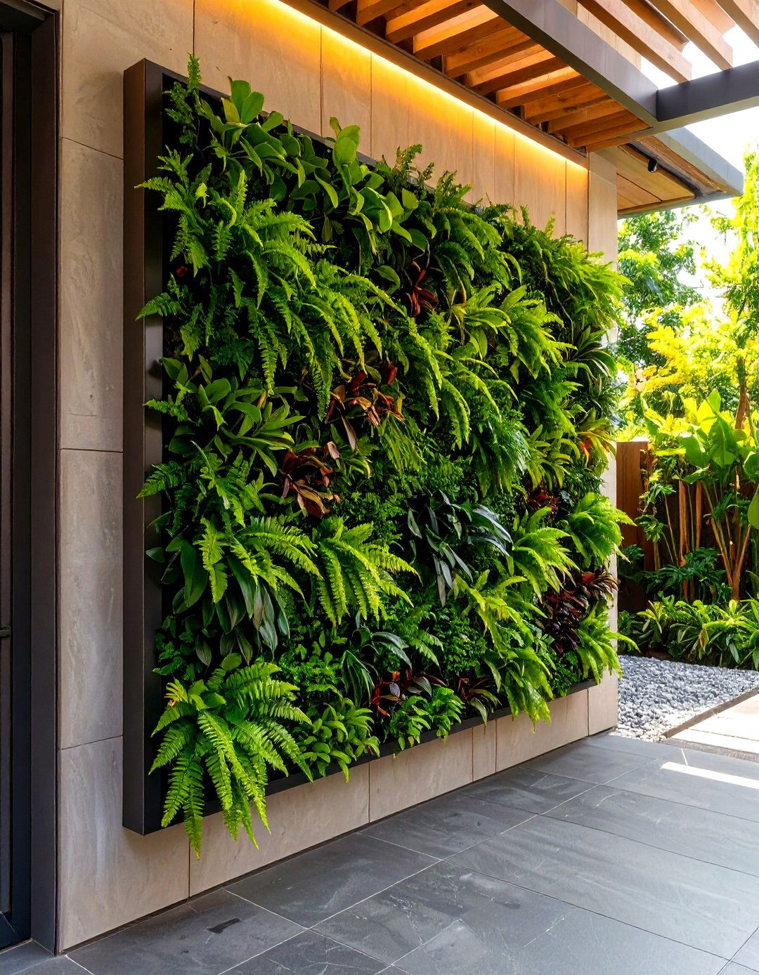 A Living Wall on a Small Patio - 30 small patio garden ideas