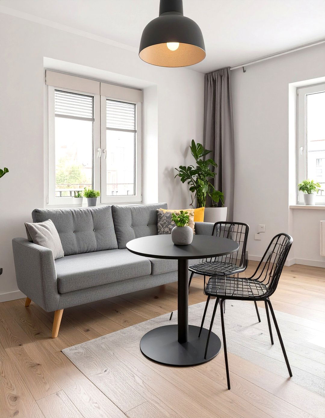 A Loveseat and Small Cafe Table Layout - 30 small living room dining room combo layout ideas