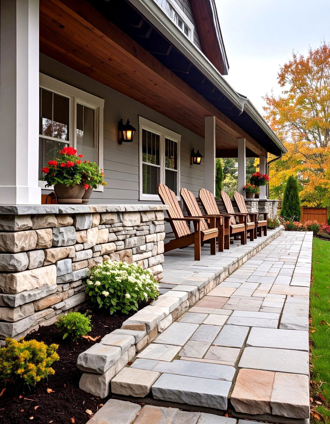 A Low Brick or Stone Half Wall - 30 porch privacy ideas