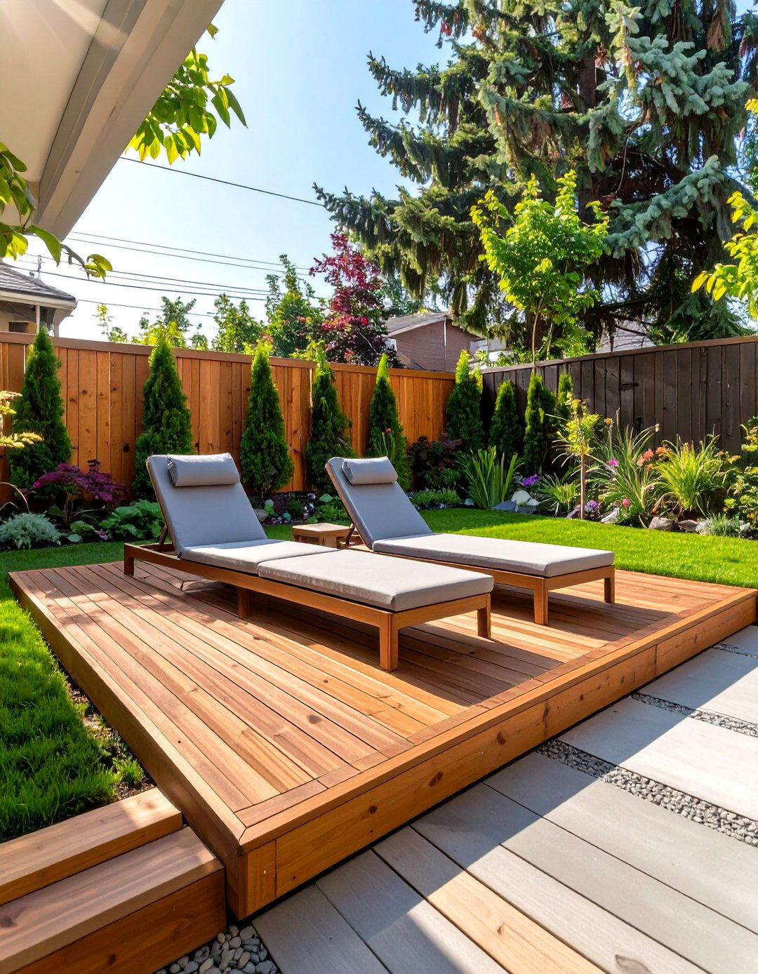 A Low Deck to Define an Outdoor Room - 30 tiny backyard ideas