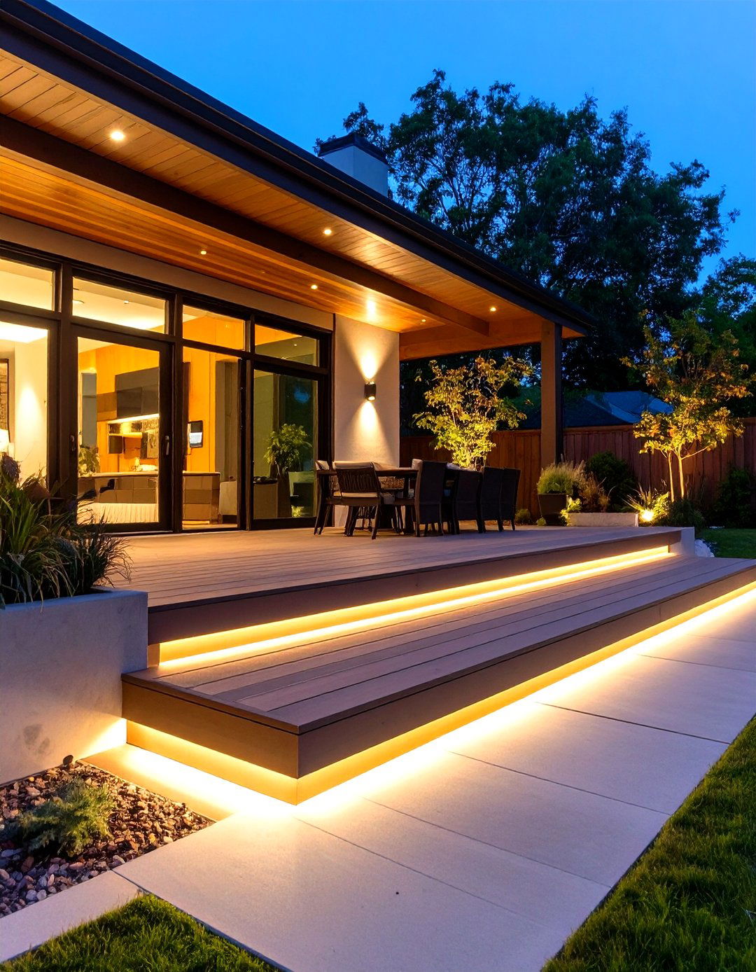 A Low Deck with Integrated Lighting - 30 low deck ideas