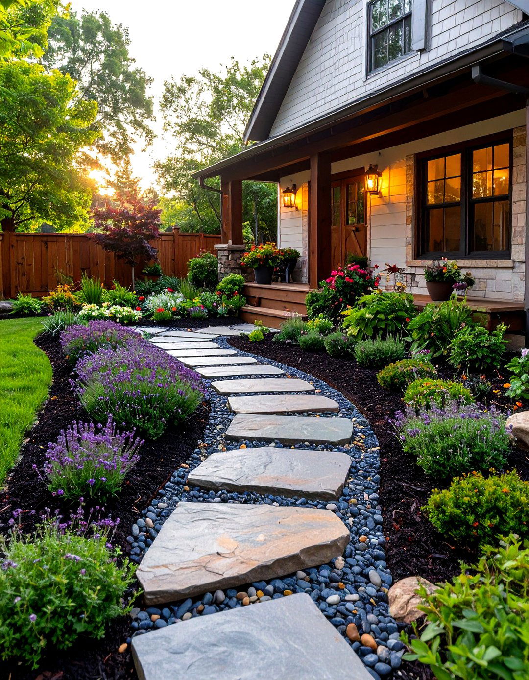 A Low Growing Groundcover Garden - 30 front yard landscaping ideas with rocks and mulch