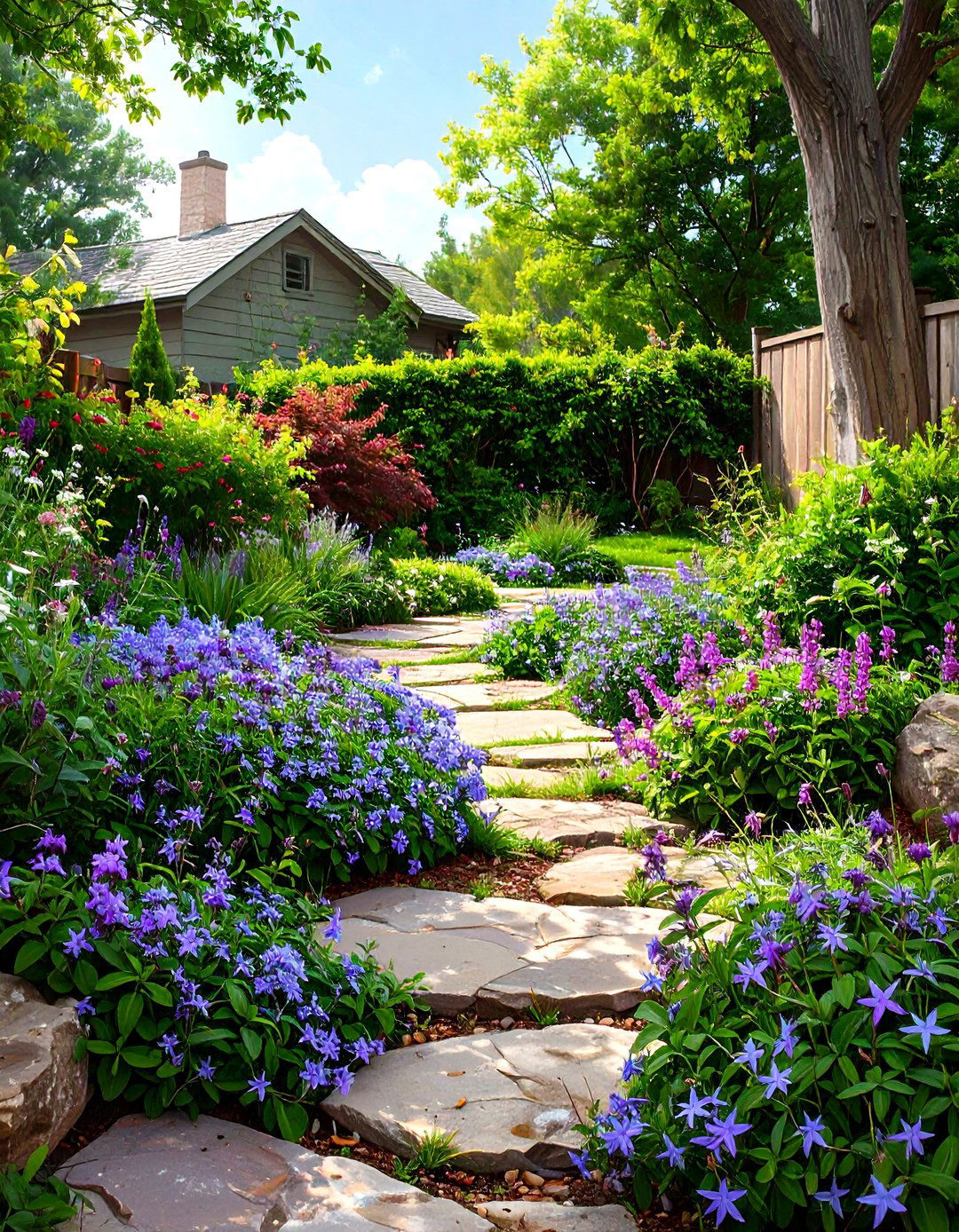 A Low Growing Groundcover Tapestry - 30 modern backyard ideas no grass