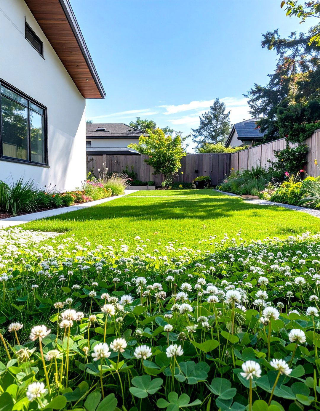 A Low Maintenance Clover Lawn - 30 septic tank landscaping ideas