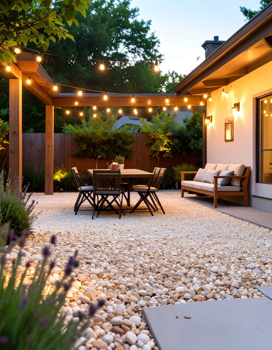 A Low Maintenance Gravel Patio Area - 30 simple patio ideas
