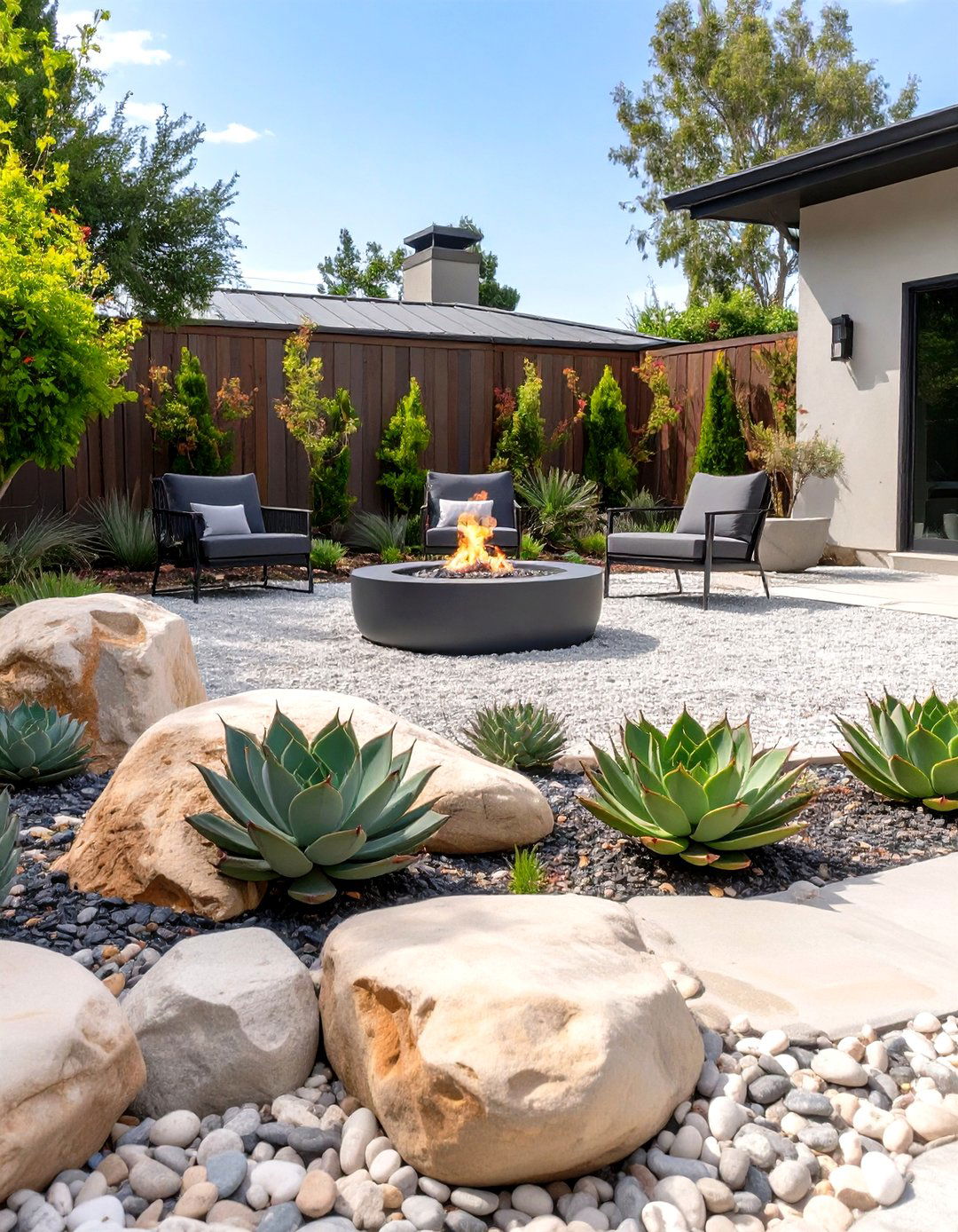 A Low Maintenance Gravel and Stone Garden - 30 design your backyard online free ideas