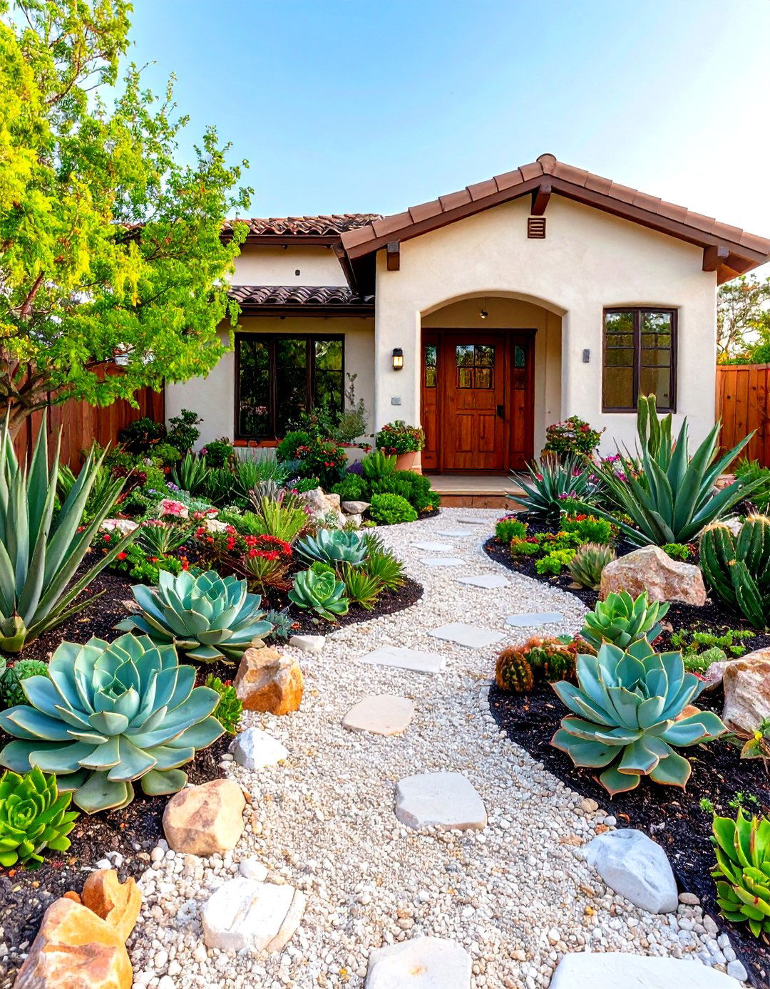 A Low Maintenance Succulent Garden Bed - 30 front yard flower bed landscaping ideas