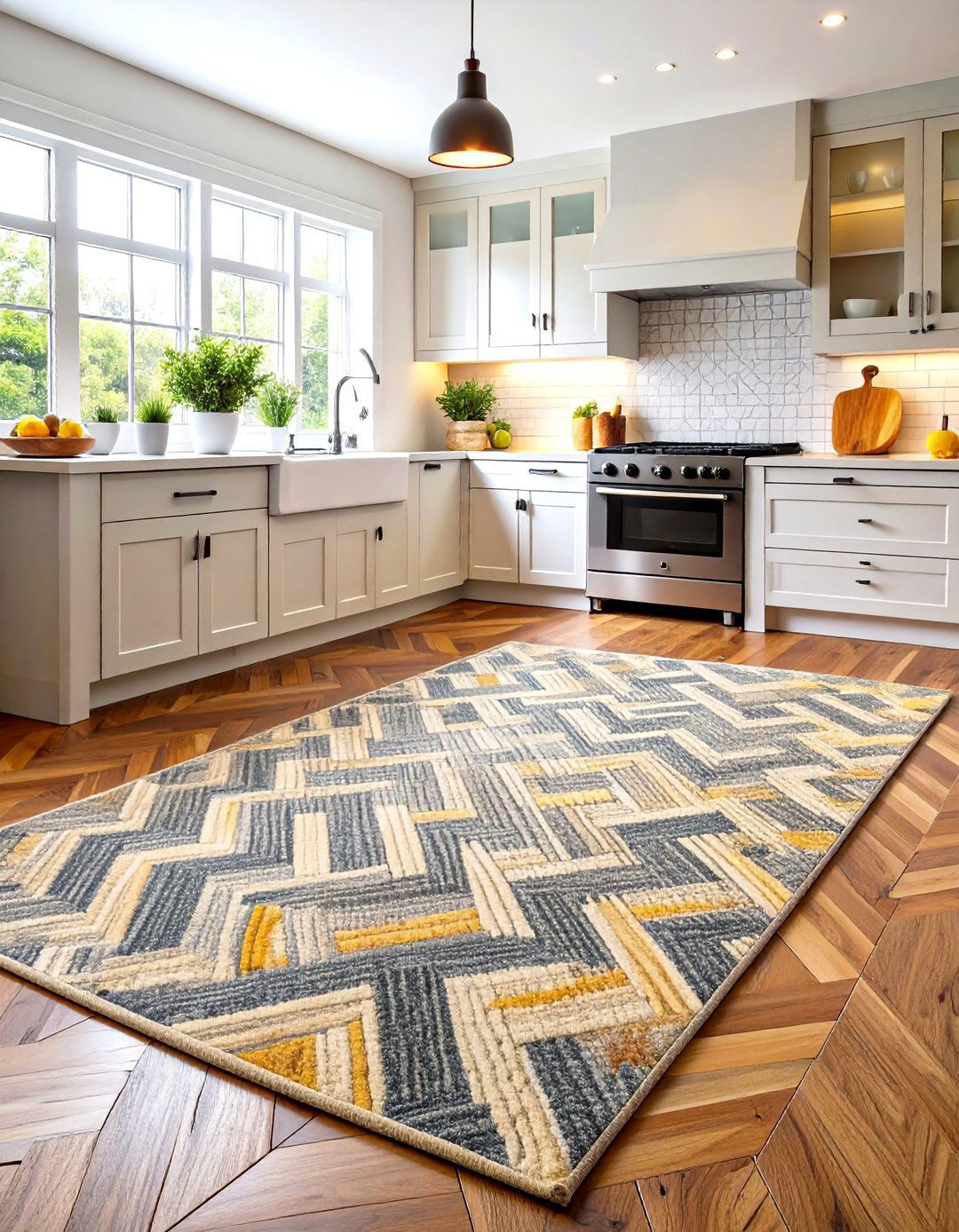 A Low Pile Wool Kitchen Rug - 30 kitchen rug ideas