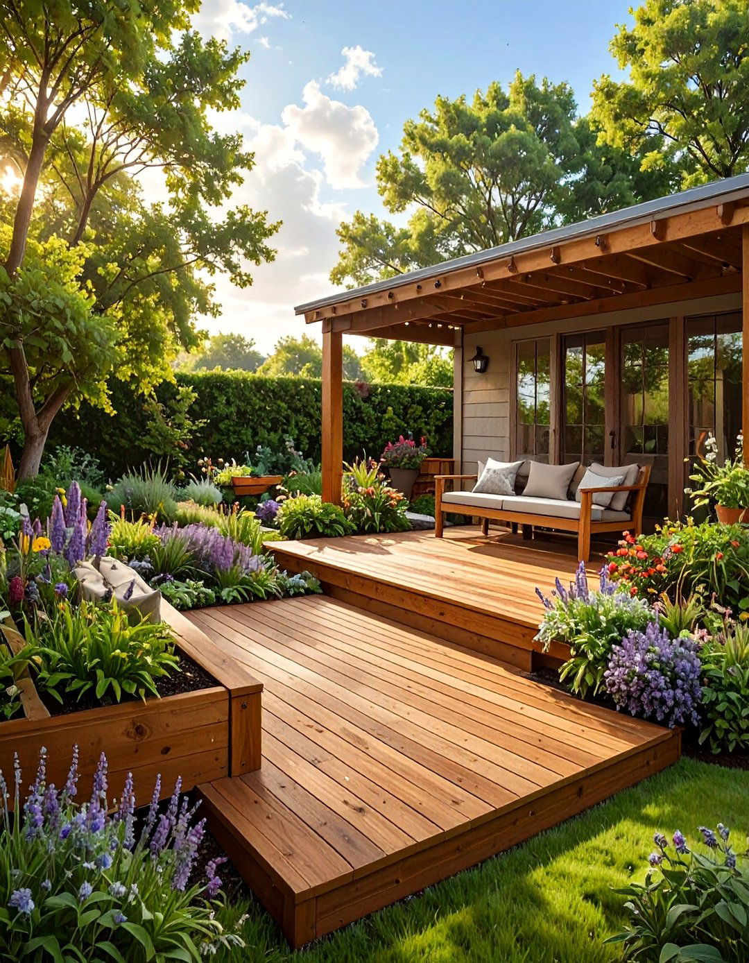 A Low Profile Cedar Deck - 30 deck floor covering ideas