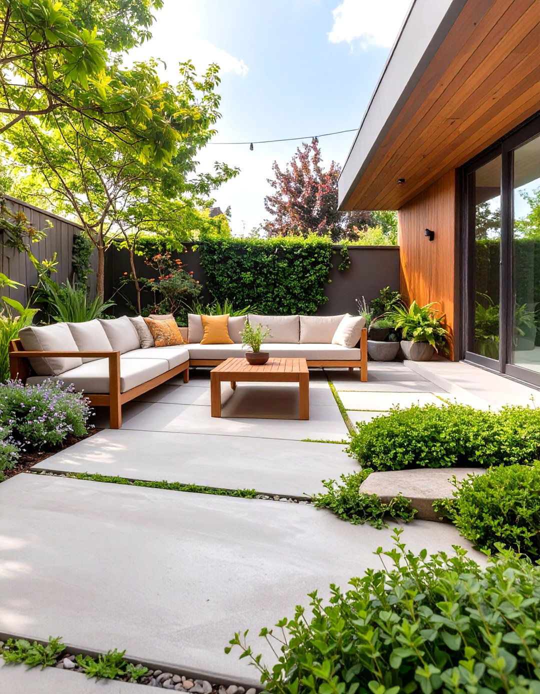 30 Modern Concrete Patio Ideas for Your Backyard - We Love Home Blog