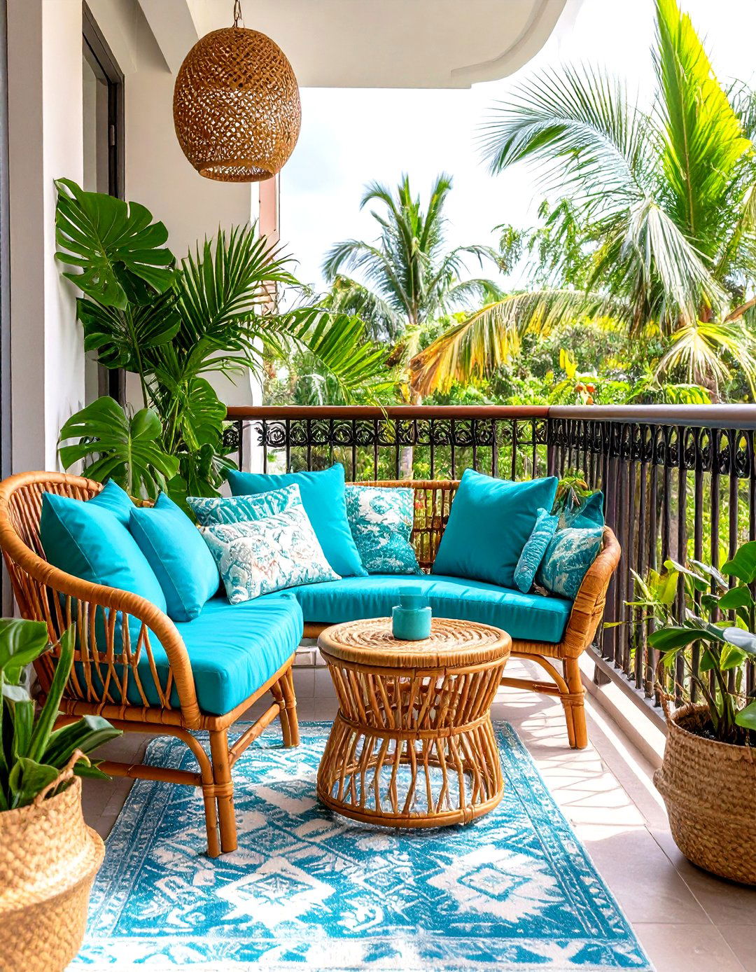 A Lush Tropical Balcony Escape - 30 outdoor space ideas