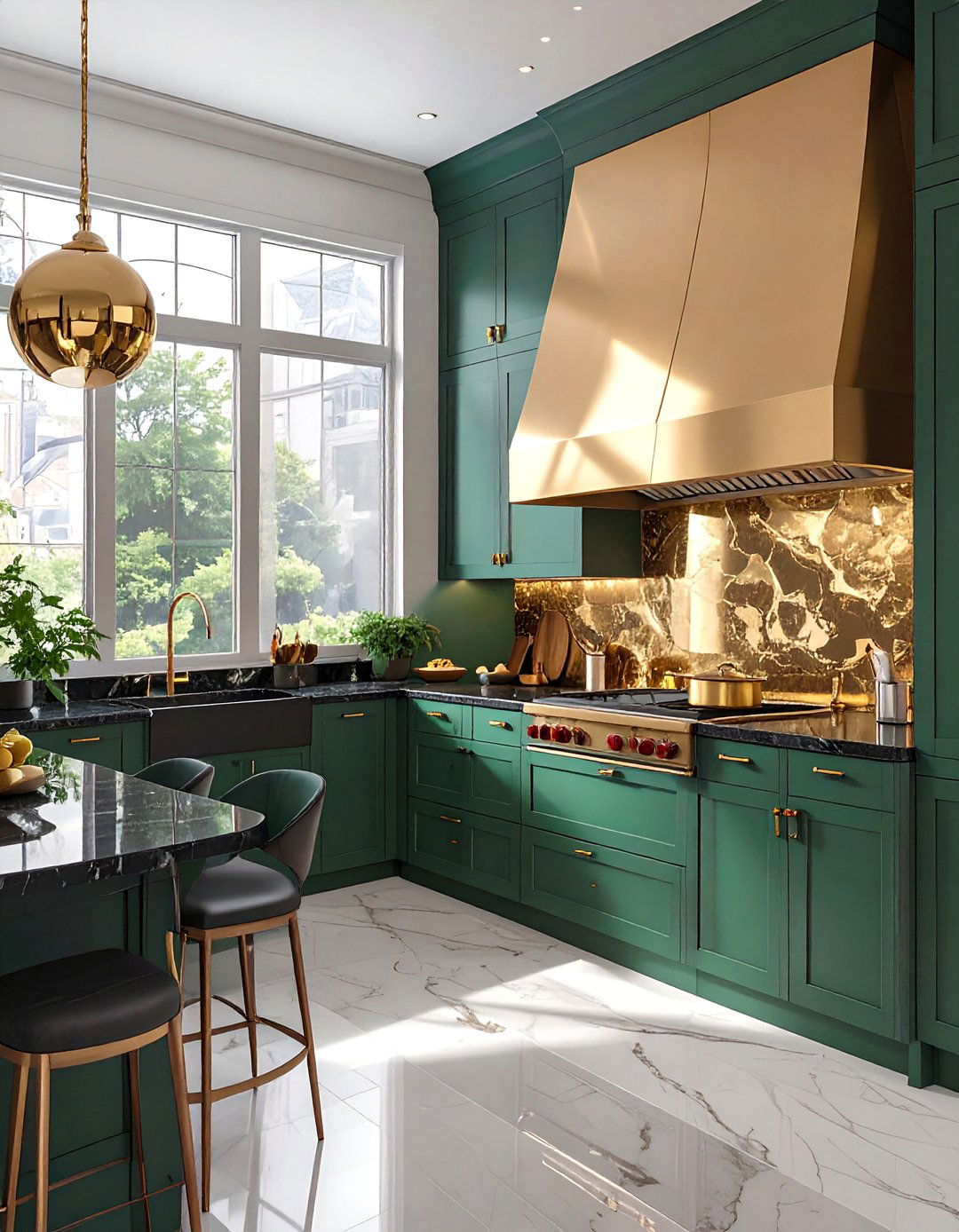 A Luxe Kitchen with a Polished Brass Sheet - 30 backsplash ideas for kitchen